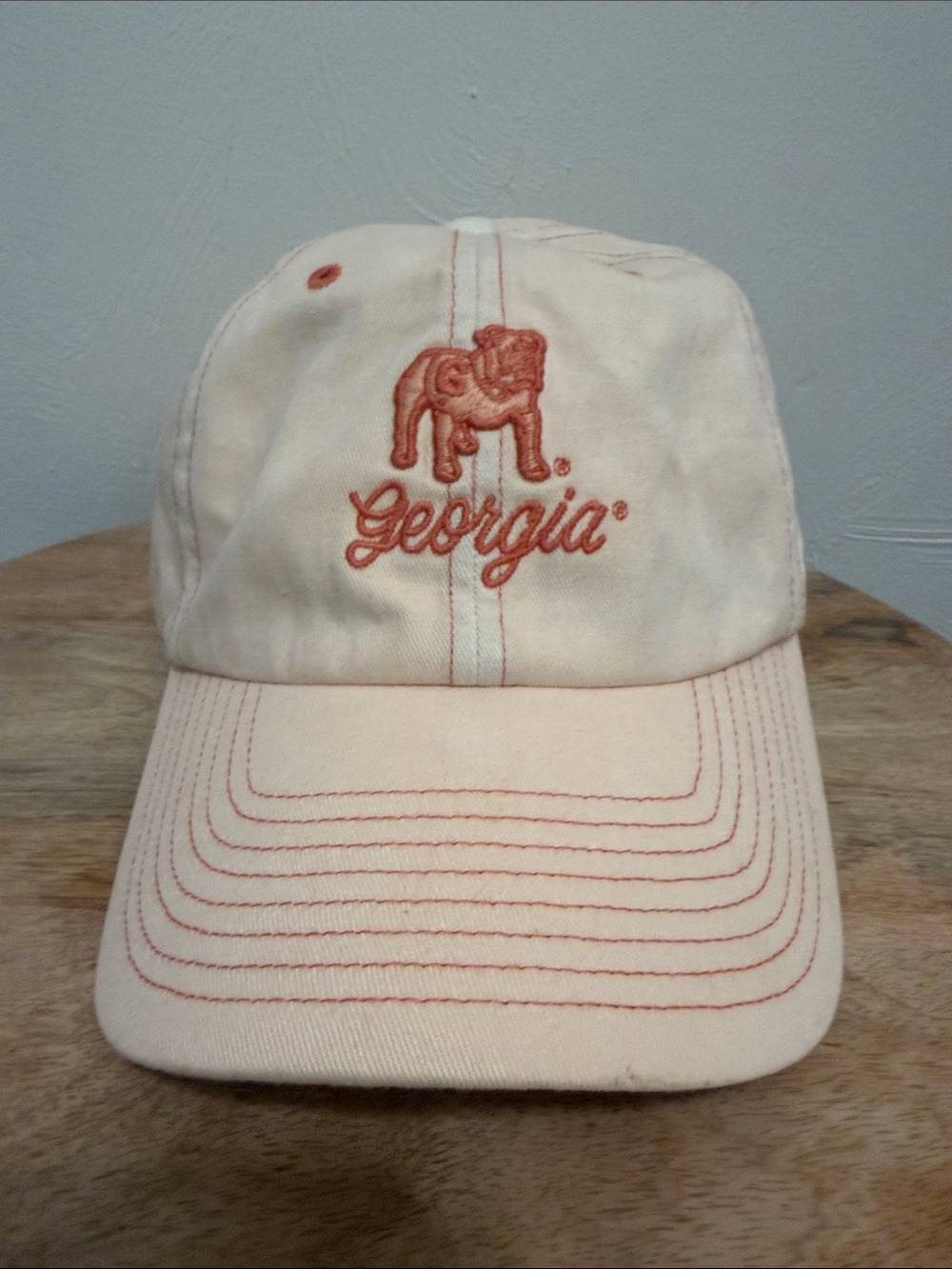 47 Brand Georgia Script Baseball Cap in Cream and Coral